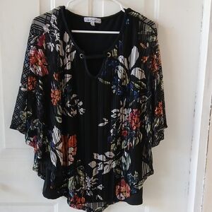 Floral Black Women's Top